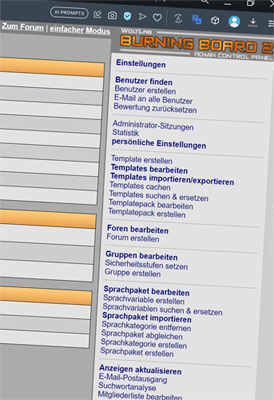 Admin Control Panel — Burning Board 2